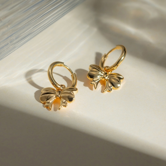 Golden Knot Earrings - Picture 3 of 6